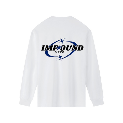 Impound Moto (White-Blue) Long Sleeve