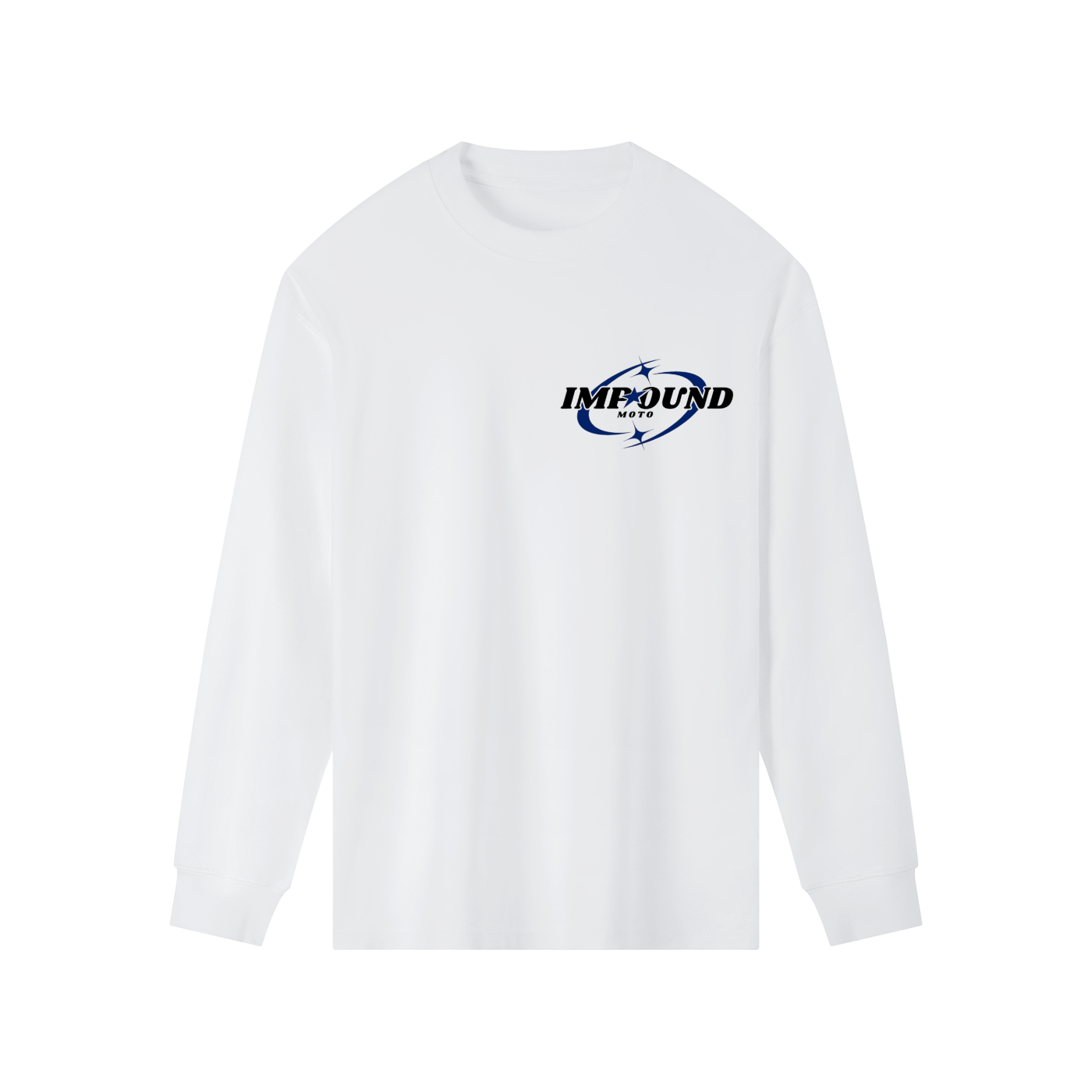 Impound Moto (White-Blue) Long Sleeve